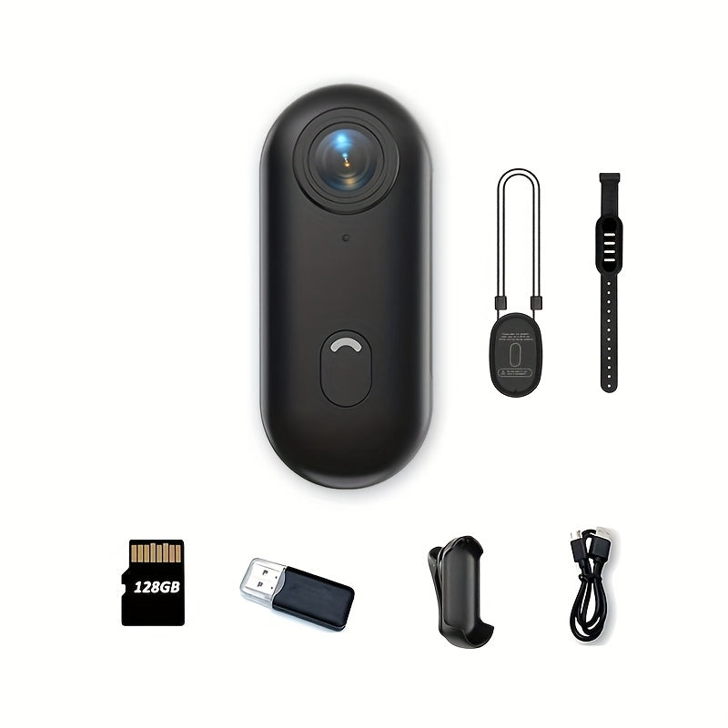 1080P UHD Mini WIFI Action Camera 32&128GB Thumb POV Portable Body Cam Wearable Video Recorder with Magnetic Lanyard, Helmet Mount, Pocket Sport DV for Bike Cycling, Motorcycle, Pet, Vlogging(White, Black), Motorcycle Riding, Pet Monitoring