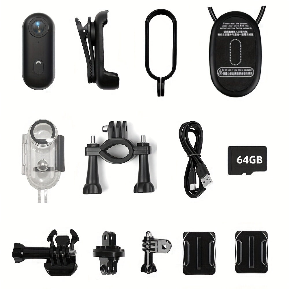 Thumb Camera WiFi Portable Camera HD With 64GB Storage Card Outdoor Sports Camera Vlog Camera Is Very Suitable For Cycling, Hiking, Daily Life Recording, Video Recording And Photography