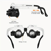 🔍 LIMITED-TIME 50% OFF! 💥 Adjustable Head Magnifier with Light – 8x-23x Zoom, Hands-Free, LED Illumination ✨
