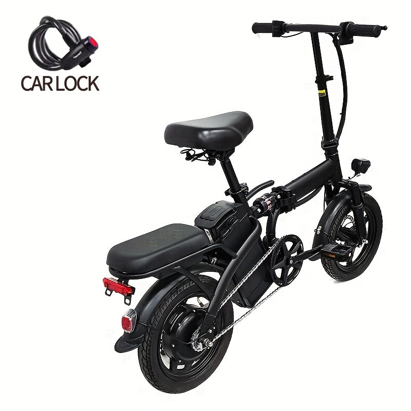 14-inch Lightweight Folding Electric Bicycle, 330 Pound Load-bearing Capacity, 20 Mph, 18-28mile Range, 48V Lithium Battery, Front Headlight & Disc Brake, Alloy Steel Frame, City Commuting, Sturdy Structure, , Clearance Sale, Suitable For Gifting