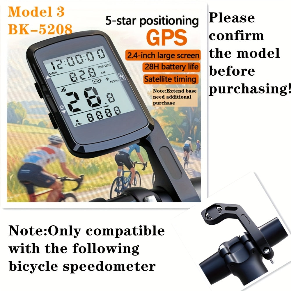 3in1 GPS Bicycle Computer, Strong LED Headlight + GPS Speedometer + Horn, Bike Speedometer, Ideal for Mountain And Road Bikes, Cycling Compture, Bicycle Computer Extension Bracket, Wireless Bike Odometer, Outdoor Cycling Accessories, Christmas Gift