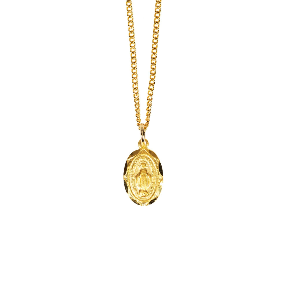 Children's Petite Oval Miraculous Medal - 13" Chain - Silver or Gold