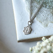 Petite Scalloped Miraculous Medal Necklace – 4 Styles