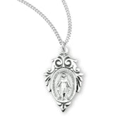 Baroque Miraculous Medal Necklace – Gold or Sterling Silver