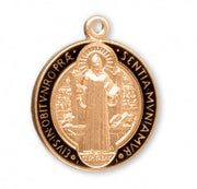 Enameled St. Benedict Medal Necklace – Blue/Silver or Black/Gold