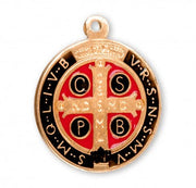 Enameled St. Benedict Medal Necklace – Blue/Silver or Black/Gold
