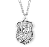 St. Michael Laser Cut Shield Medal Necklace – Gold or Sterling Silver