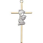 Praying Boy & Girl Children's Wall Cross – Gold or Silver