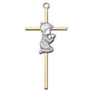 Praying Boy & Girl Children's Wall Cross – Gold or Silver