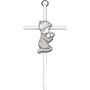 Praying Boy & Girl Children's Wall Cross – Gold or Silver