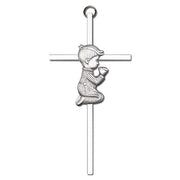 Praying Boy & Girl Children's Wall Cross – Gold or Silver