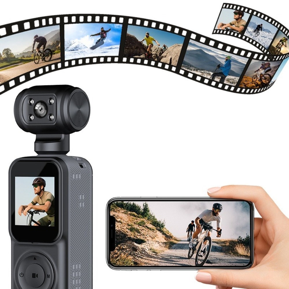 2025 New 2K Handheld Stabilizer Pocket Action Camera Gimbal with 270° Rotation, 1.3\