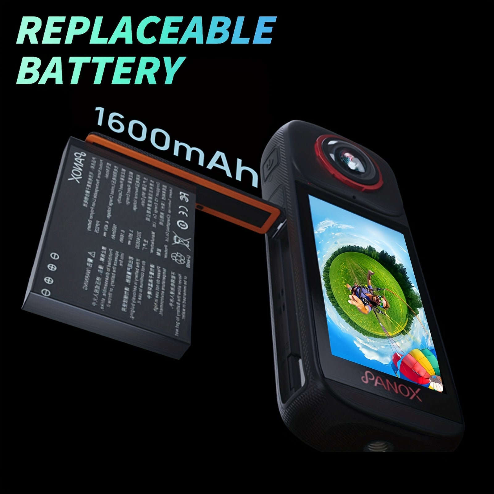 8k 360 WiFi GPS Motorcycle Action Camera Split-Screen Shooting In-Camera Editing, 3 Inch Display, Invisible Selfie Stick, Lens Guards+Protect Case, Micro SD Card For Sports, Travel