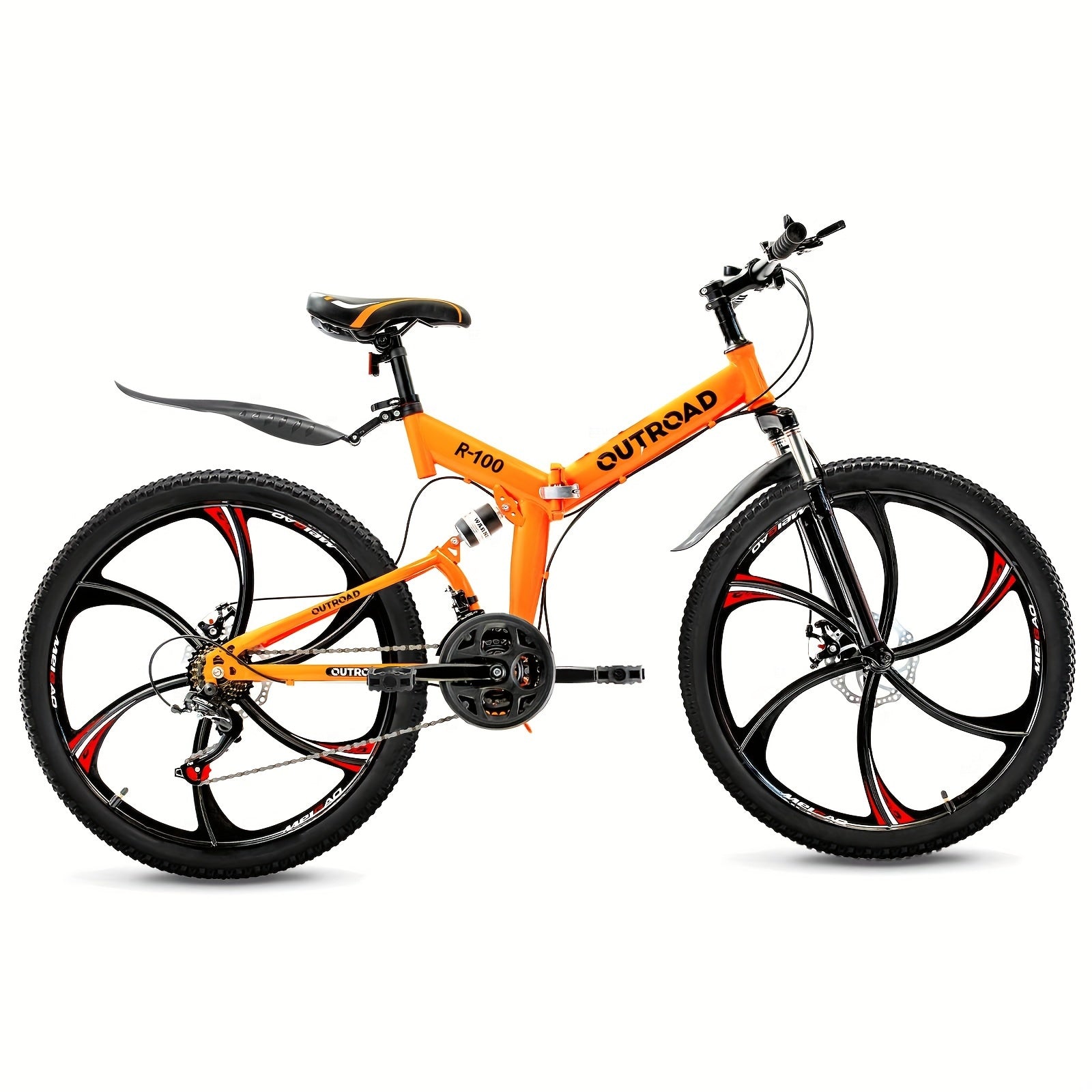 26 Inch Full-Suspension Folding Bike 26-Speed MTB with High-Carbon Steel Frame & Alloy Rims, Dual Disc Brakes & Foldable Design - Heavy-Duty Adult Folding Bicycle for Men\u002FWomen, Off-Road, Trail, Urban Commute ()