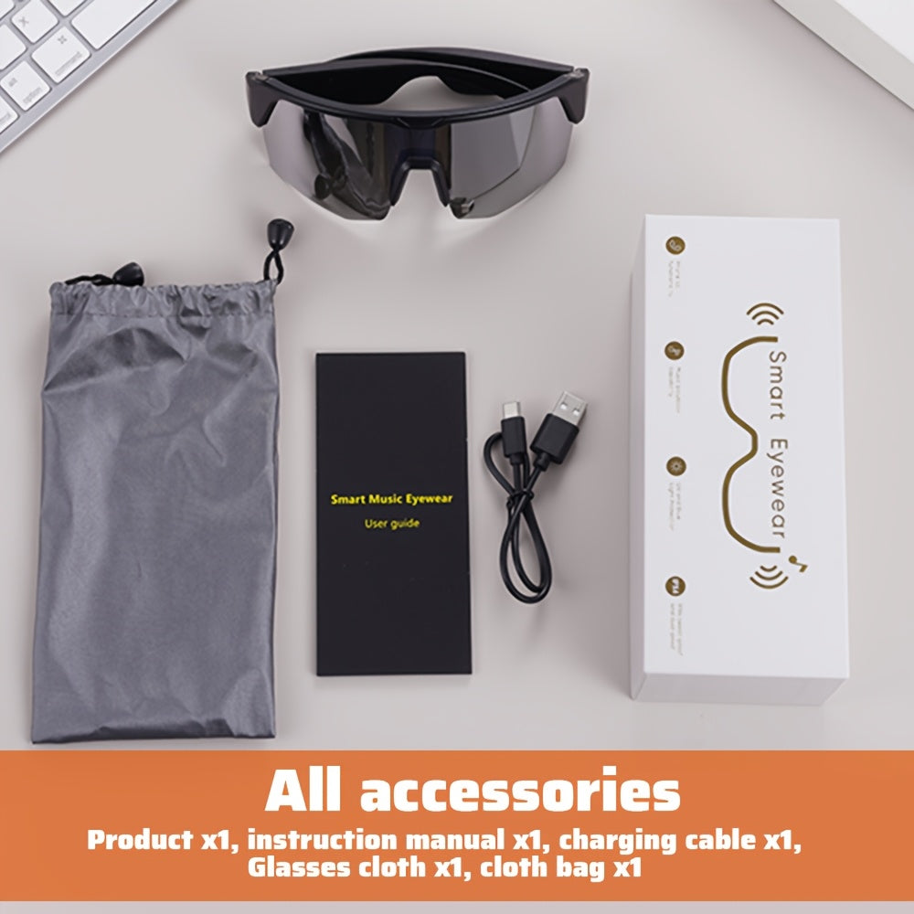 Smart Glasses, Wireless Smart Glasses With Audio And Voice Call Capabilities, Voice Control, Glasses, Glasses For Men And Women, Sports Glasses, Rechargeable Music Glasses With Built-in Microphone