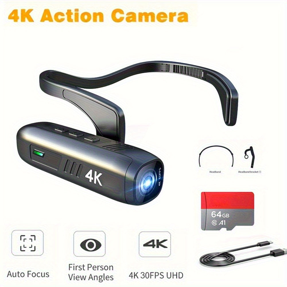 4K 30FPS Action Camera, 120 Wide Angle Lens, Image Stabilization, Manual Controls, Gray and Black, Perfect Father'S Day Gift