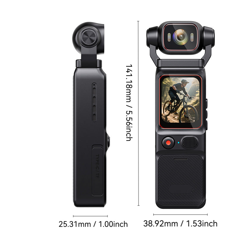 Portable HD Action Camera with Gyro Stabilizer & Anti-Shake, 180° Rotatable Lens, Extended Battery Life, Slow Motion & Loop Recording - Vlogging Camera for VR\u002F360 Video, FPV, Outdoor Shooting, Compatible with TF Card (No \u002F)