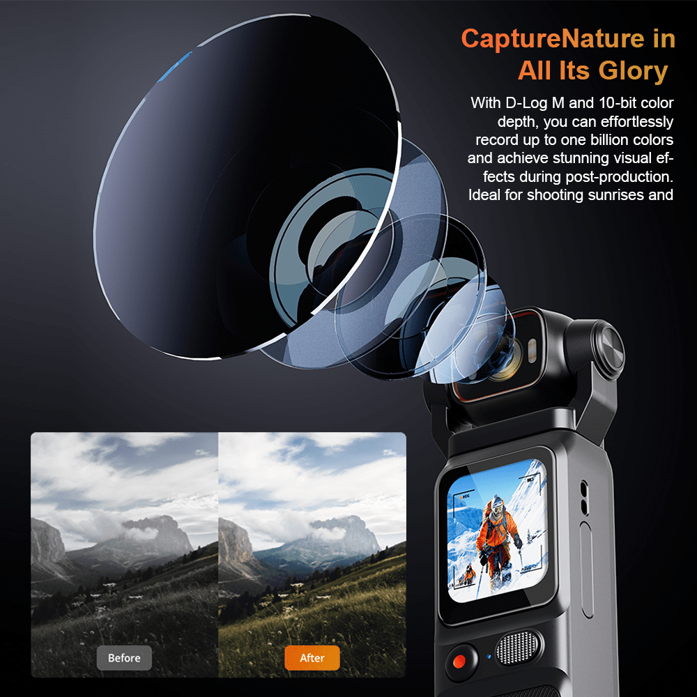 4K HD Video Recording Camera - Portable, Rechargeable Vlogging Camera, 48MP 160° Wide Angle 180° Rotatable Lens, Vlogging Camera With Gyro Stabilization, Time Lapse\u002F Slow Motion, 4K 60FPS, Sports (H.265, 30X Fast Motion, )