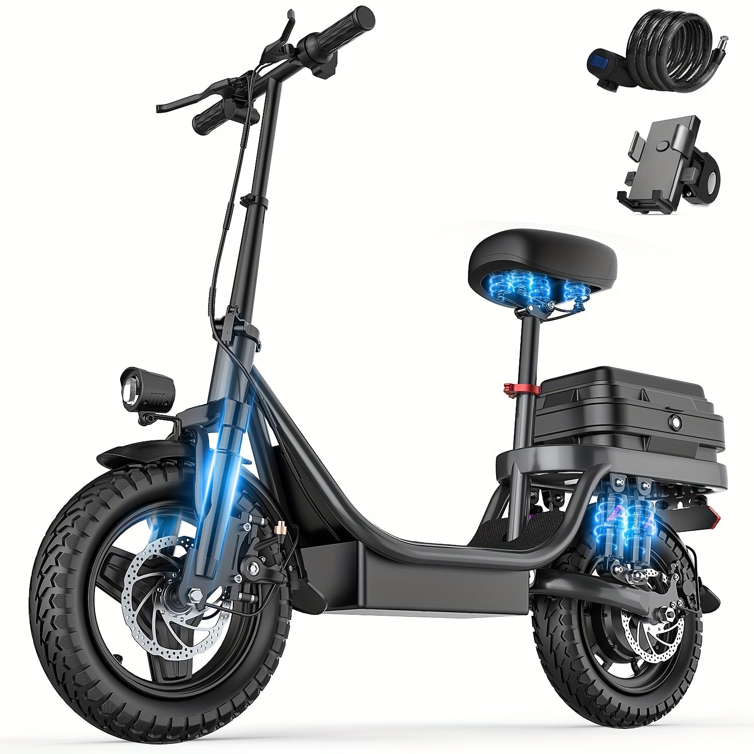 UPlee Peak Power 740W Electric Bike For Adults, 20MPH Full Shock Absorption Comfortable Riding, 48V10AH\u002F15Ah, 10-35Miles Folding Ebike, 14'' Tubeless Off-road Tire, City Commuter Battery Optional