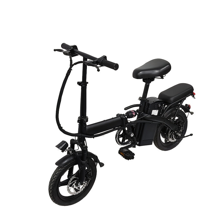 14-inch Lightweight Folding Electric Bicycle, 330 Pound Load-bearing Capacity, 20 Mph, 18-28mile Range, 48V Lithium Battery, Front Headlight & Disc Brake, Alloy Steel Frame, City Commuting, Sturdy Structure, , Clearance Sale, Suitable For Gifting