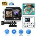 4K Action Camera Ultra HD 4K 60FPS Dynamic Camera, 20MP EIS Action Camera | Dual Screen Wi-Fi Touch Screen 170° Wide Angle Vlog Camera with Remote Control 4x Zoom and 32G Memory Card