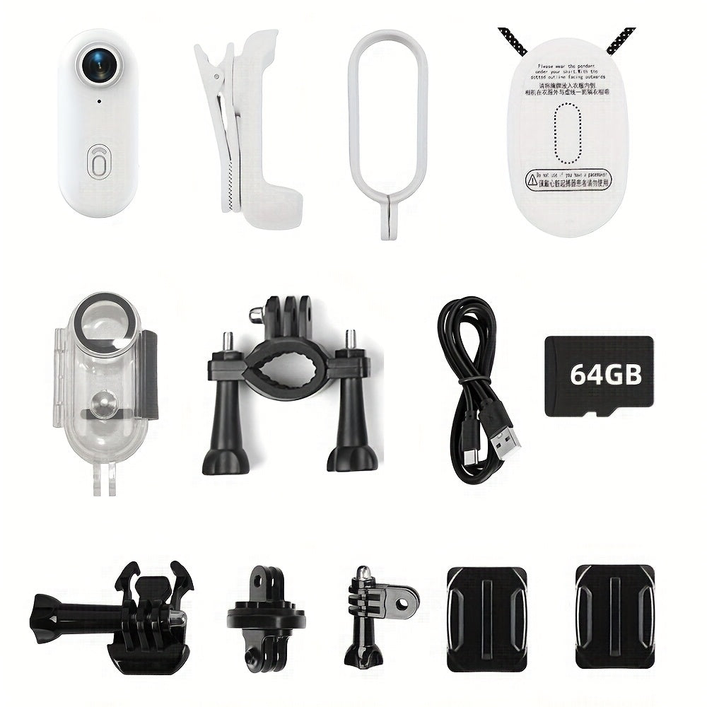 Thumb Camera WiFi Portable Camera HD With 64GB Storage Card Outdoor Sports Camera Vlog Camera Is Very Suitable For Cycling, Hiking, Daily Life Recording, Video Recording And Photography