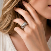 Openwork Floral CZ Ring