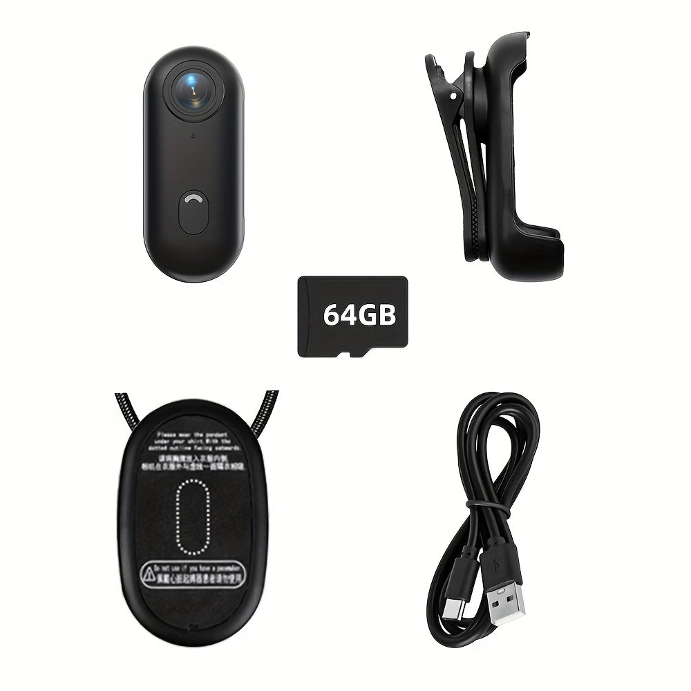 Thumb Camera WiFi Portable Camera HD With 64GB Storage Card Outdoor Sports Camera Vlog Camera Is Very Suitable For Cycling, Hiking, Daily Life Recording, Video Recording And Photography