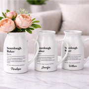 Sourdough Baker Definition Yeast Whisperer And Bread Architect - Personalized Ceramic Flower Vase - BAKE051_CEV