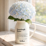 Sourdough Baker Definition Yeast Whisperer And Bread Architect - Personalized Ceramic Flower Vase - BAKE051_CEV