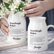 Sourdough Baker Definition Yeast Whisperer And Bread Architect - Personalized Ceramic Flower Vase - BAKE051_CEV