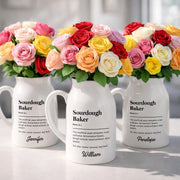 Sourdough Baker Definition Yeast Whisperer And Bread Architect - Personalized Ceramic Flower Vase - BAKE051_CEV