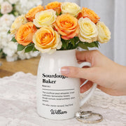 Sourdough Baker Definition Yeast Whisperer And Bread Architect - Personalized Ceramic Flower Vase - BAKE051_CEV