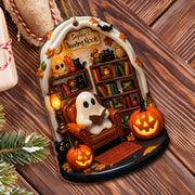 Create Your Own Personalized Reading Nook With Ghost and Pumpkin - Personalized Custom Wood Ornament, Custom Shaped - BLV002_WDO