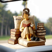 Just A Girl Who Loves Books - Personalized Custom Wood Ornament, Custom Shaped - BLV021_WDO