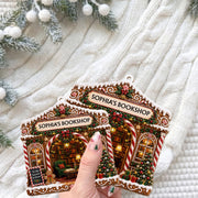 Tis The Season To Read Bookshop Gingerbread House With Books - Personalized Custom Wood Ornament, Custom Shaped - BLV119_WDO