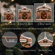 Tis The Season To Read Bookshop Gingerbread House With Books - Personalized Custom Wood Ornament, Custom Shaped - BLV119_WDO
