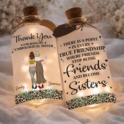Thank You For Being My Unbiological Sister Best Friends With Leopard Print - Personalized Short Bottle Light - BST468_SBOLI