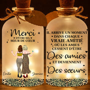 Merci D'être Ma Sœur De Cœur Best Friends Leopard Art - Personalized Short Bottle Light - BST580_SBOLI