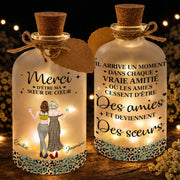Merci D'être Ma Sœur De Cœur Best Friends Leopard Art - Personalized Short Bottle Light - BST580_SBOLI
