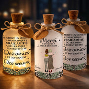 Merci D'être Ma Sœur De Cœur Best Friends Leopard Art - Personalized Short Bottle Light - BST580_SBOLI