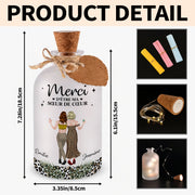 Merci D'être Ma Sœur De Cœur Best Friends Leopard Art - Personalized Short Bottle Light - BST580_SBOLI