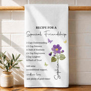 Recipe For A Special Friendship With Personalized Birth Month Flower - Personalized Kitchen Towel - BST712_TOWL
