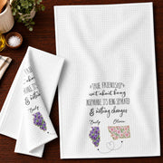True Friendship Isn't About Being Inseparable With Custom State Art Flowers - Personalized Kitchen Towel - BST715_TOWL