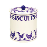 Blue Hen & Border Biscuit Barrel