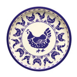 Blue Hen & Border Deepwell Tin Tray