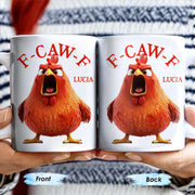 F-CAW-F Rooster Custom Coffee Mug - Personalized Custom Coffee Mug - COL096_MG