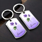 Bloom Where You Are Planted Floral Design - Personalized Custom Keychain - CP001_KCH