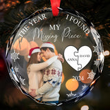 The Year I Found My Missing Piece - Personalized Custom Circle Glass Ornament - CPL039_CGOR