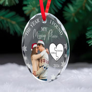 The Year I Found My Missing Piece - Personalized Custom Circle Glass Ornament - CPL039_CGOR